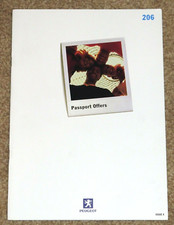 1999 PEUGEOT 206 Sales Brochure - Roland Garros GTi XS GLX LX L - Excellent