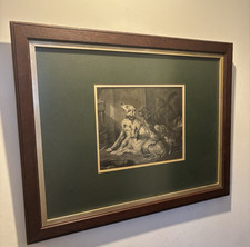Vintage Framed Dog Print Le