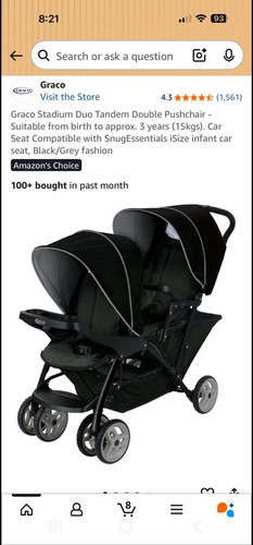 Double pushchair was 138 now - pushchair,