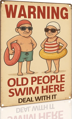 Humorous pool warning metal - humorous,