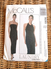 1990s McCall's Sewing Pattern 9295 Long Bodycon Strapless Halter Dress 8 - 12