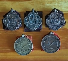 FIVE BRONZE SWIMMING MEDALS
