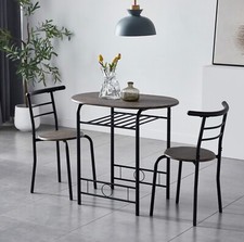 Dining Table and Chairs Set Metal Wood Effect Kitchen Table Dining Chairs Barley