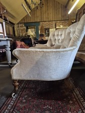 Early Victorian Country House "Pair" Of Armchairs One Howard & Sons Style Tub