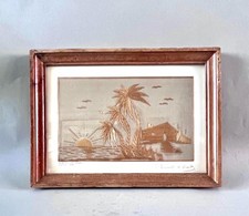 Vintage framed original straw