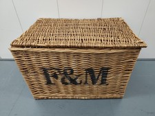 F&M Large XL Wicker Hamper Basket Fortnum And Mason Storage Chest Coffee Table