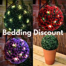 20 Led Solar Powered Topiary Ball Round Lights Rose Boxwood Hanging Decoration