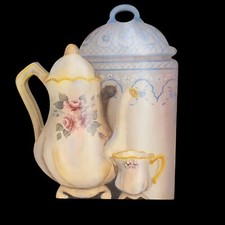 Vintage Wooden Homemade Hand Painted Kitchen Towel Holder Stand Kitchenalia