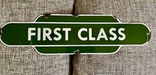 First Class British Railway Station Platform Train Enamel Metal Sign