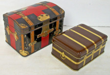 PLM PARIS TIN RAILWAY TRUNK ( 41/2 " x 3" x 3" ) + 1  OTHER (4" x 3" x 11/2" )