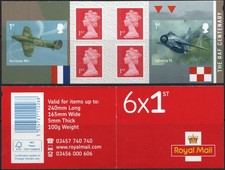 2018 G.B PM59 'The RAF Centenary' - 6 x 1st Class stamps Booklet