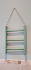 wooden ladder towel rail hand made many colours available easy hanging rope. 