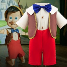 Kids Pinocchio Cosplay Costume Girls Halloween Funny Birthday Party Outfit