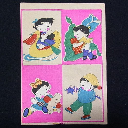 Vintage woodblock print girl - woodblock,
