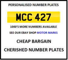 MCC 427 CHERISHED NUMBER PLATE CHEVY BIG BLOCK MCC AMERICAN CAR HOT ROD MCC 427