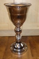 Beautiful Large Silver Metal Floor Standing Vase/ Urn H 47 cm