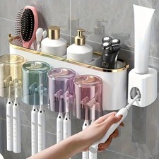 Wall Mounted Toothbrush Draining Organizer Racks Toothbrush Holders for Bathroom