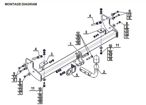 Swan neck tow bar for - swan,