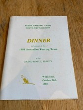 RUGBY Dinner Menu SOUTH WEST