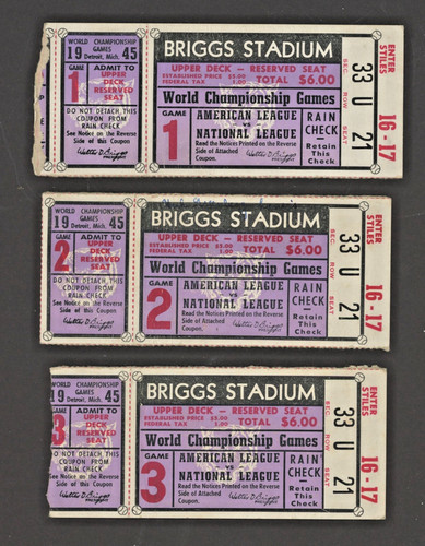 1945 world series tickets - world,