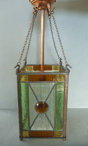 Vintage stained glass lantern - stained,