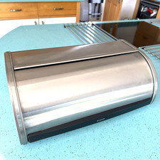 Brabantia Matte Silver Bread Bin – Roll Top – Good Condition – Minor Rubber Wear