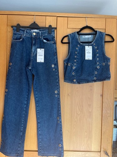 Zara denim coord set nwt - zara, top