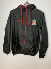 Official Liverpool FC Black Windbreaker Training Jacket Size S