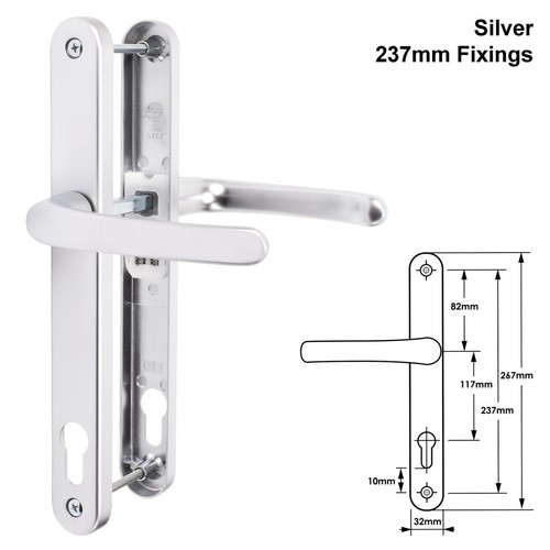 Upvc door handle pair - handle, sprung