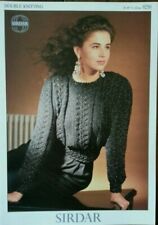 Sweater Sirdar Wash 'n' Wear Crepe Lurex Knitting Pattern 9250 30-44"