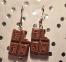 Chocolate Bar Valentines Gift Love Sweet Gift Cute Fun Stainless Steel Earrings