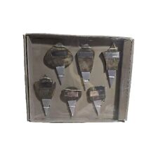 6 wooden & Steel cheese markers In Box Vintage Style Design 