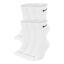 Nike Everyday Dri-Fit 6 Pairs Mens Black White Crew Socks Cushioned Gym Sports
