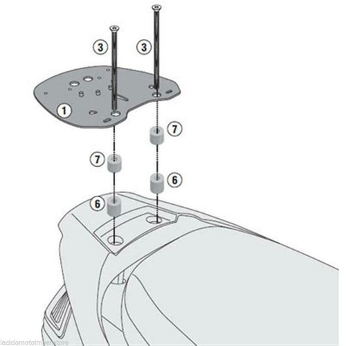 Rear top case mounting kymco - rear,