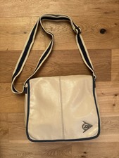 VTG. 60s DUNLOP MESSENGER Unisex  RETRO HandBAG BAG ivory CROSSBODY iconic TOTE