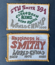 Vintage Stock Car Racing Cloth Badges X2 Patch  BRISCA Stu Stuart Smith Corgreen