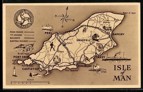 Postcard isle man - isle, man,