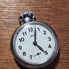 Vintage Chrome Smiths Empire Pocket Watch Working 