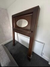 Large Vintage Wooden Fire Surround With Mirror And Shelf