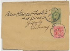 GB POSTAL STATIONERY PERFINS 1905 King EVII ½D yellowgreen wrapper PERFIN "C&S