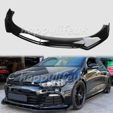 For VW Scirocco 2008-17 Front Bumper Lip Splitter Chin Spoiler Kit Gloss Black