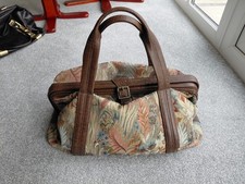 VINTAGE ST MICHAEL M&S FLORAL TAPESTRY LARGE GLADSTONE CARPET BAG