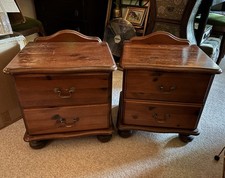 Pair 2 Vintage Wooden Bedside Side Tables Cabinet Drawers COLLECT ONLY London N8