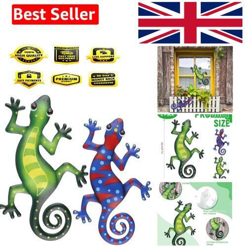 Pack metal gecko wall art - 2,