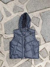 Zara  Men's Faux Leather Black Quilted Gilet With Hood Hoodie  Size S 