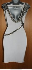 Karen Millen Grey Silk Beaded Art Deco Downton Flapper Party Dress, UK 10