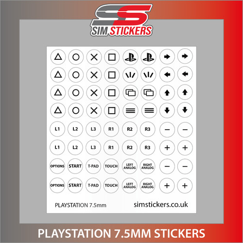 White 5mm round playstation - 7.5mm,