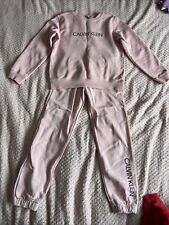 Calvin Klein Girl Pink Outfit Set Jumper Trousers Usable Condition Only 9 - 10 Y