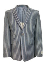 Mens Blue Linen Boating Jacket