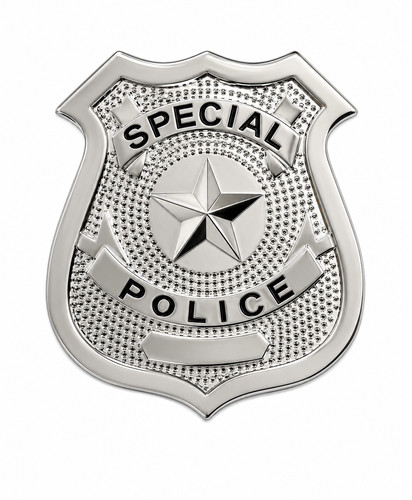 Metal police officer badge - metal,
